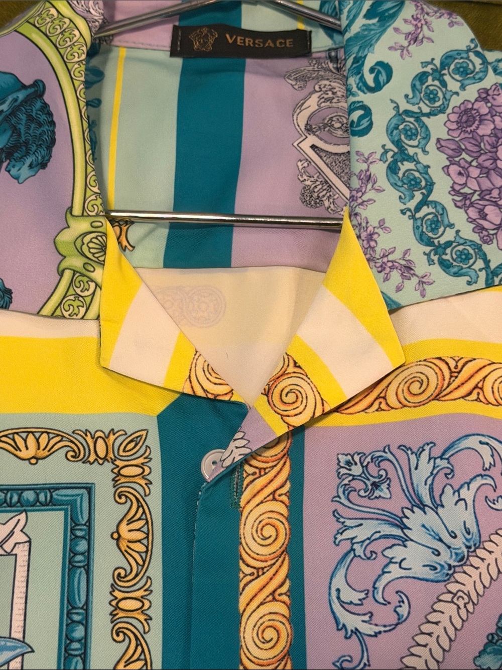 Versachee Pastel Medallion Print Button-Down Shirt - replica